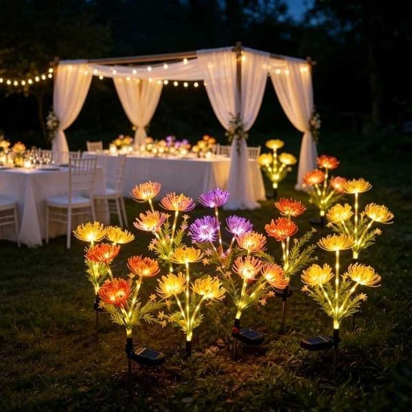 Flower Shore LED Lawn Solar Lamp Outdoor Beautiful Flower Decor Courtyard Lawn Decoration Wedding Decor Ground Plug-in Lamp.R260606