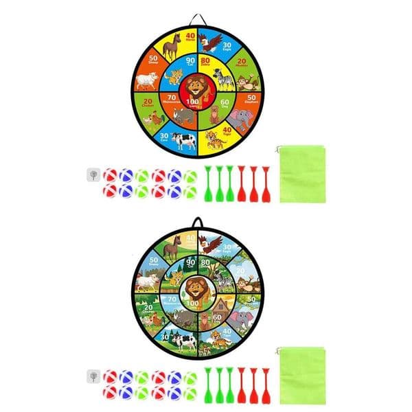 for Kids Animal Theme Games Dart Plate Dartboard Set 29" Target Board with 12 Sticky Balls Throwing Game 26W0606