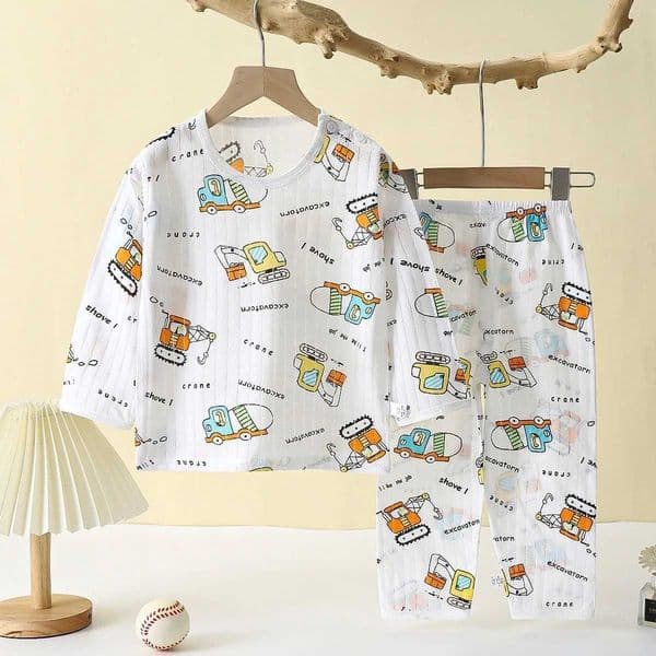 Cotton Soft Breathable Baby Children Pajamas Set Cute Cartoon Long Sle He Spwear Set for 0-5 Years Old J260606
