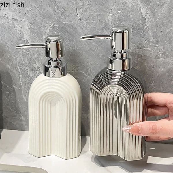 Bathroom Dispensing Bottle Ceramic Lotion Bottles Soap Dispenser Hand Soap Bottle Home Accessories Shower Gel Shampoo Bottles 260605