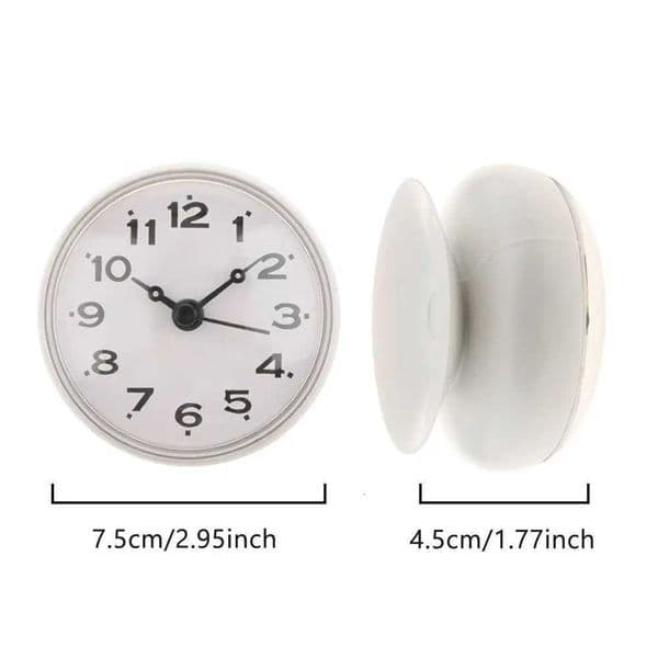 Anti-Fog Bathro Kitchen Suction Waterproof Cup Watch Wall Clock Sucker J260606