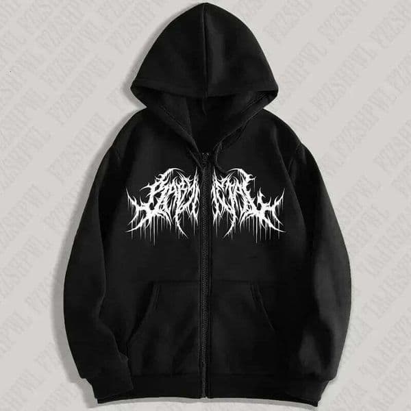 Y2K Zip-Up hoodie, men, clothes with graphic prints, hip hop style, gothic 2026 Autumn Winter keep warm long sleeves Sweatshirt 26Y0606