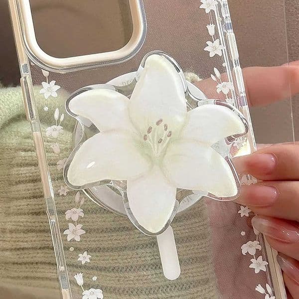 Lily Mobile Phone Holder Magnetic Attraction Orchid Socket Grip For IPhone Safe Ring Finger Eing J260606