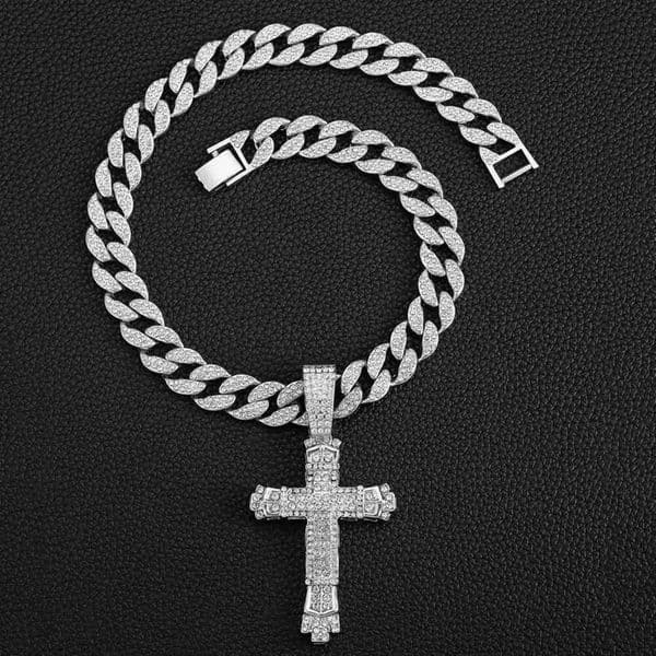 Chromed Hearrt Jewelry Fashion Chrome Designer Cross Pendant Charm With Rope Chain Chromelyheartt Necklace Hip Hop Women Men Full Paved Cubic Daily Gift Jewelry 088