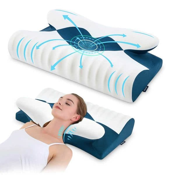 Zero-pressure memory foam pillow slow rebound butterfly pillow high pillow core does not collapse or deform neck protection Class A neck pillow L260606