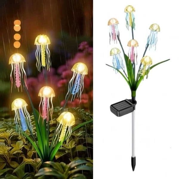 Lights Decorations LED Solar Garden Solar Powered Waterproof Jellyfish Light Decorative Ground Plug Lawn Lights Pathway.R260606
