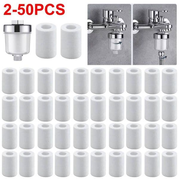 2-50PCSWater Outlet Purifier Kits Universal Faucet For Kitchen Bathroom Shower Household Filter PP Cotton High Density ddmynov