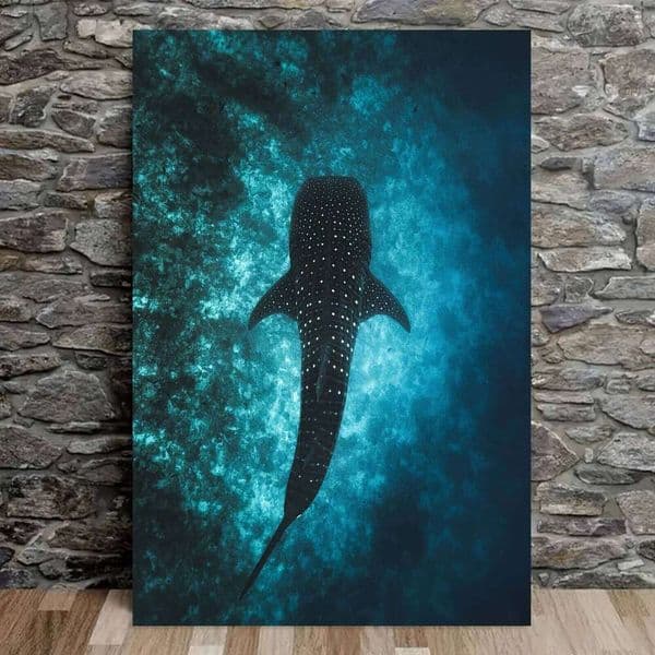 1pc Frameless Canvas Animal Poster, 12x18 Inch Whale Shark Sea Art for Bedrooms, Living Rooms, Hallways, Wall Decor, Winter Deco 26Y0606