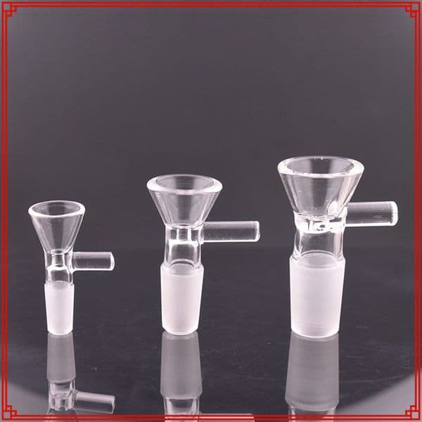Travel Clear Thick Heady Glass Tobacco Bowl for Hookah 10mm 14mm 18mm Male Funnel Smoking banger Bowls for water Bong Burning hookah Pipe