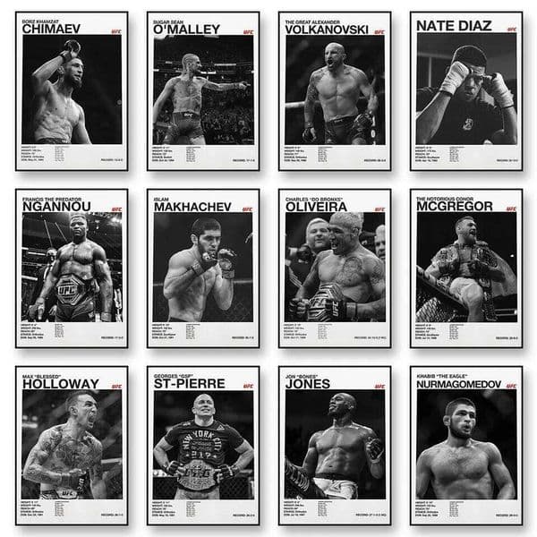 Fighting Star Canvas Wall Art Print Poster MMA Decorative Painting Home Decor Boxing Lover Gift Unframed 26L0606