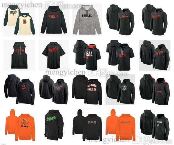 Men's 2026 Baltimore BAL Pullover Hoodie Sports Baseball Hooded T-Shirts Sweatshirt Team Hoodies Adley Rutschman Gunnar Henderson Colton Cowser Ryan Mountcastle