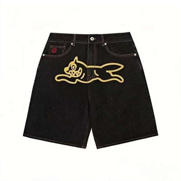 Billionare Boy Club Short Designer Short Amrican Vintage Washed Gothic Style Flying Dog Print Hip Hop Fashion Street Jeans Trendy BBC Graphic Denim Short Pants 31A