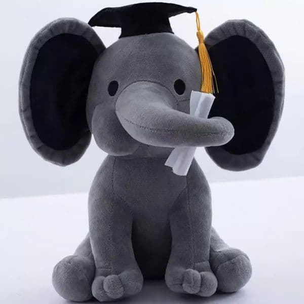 2026 25Cm cologne Elephant Toy Plush Doll perfume Graduation Toys Doctoral Cap For Graduate Party Cute Children Baby Kawaii Gifts Free Shipping 30