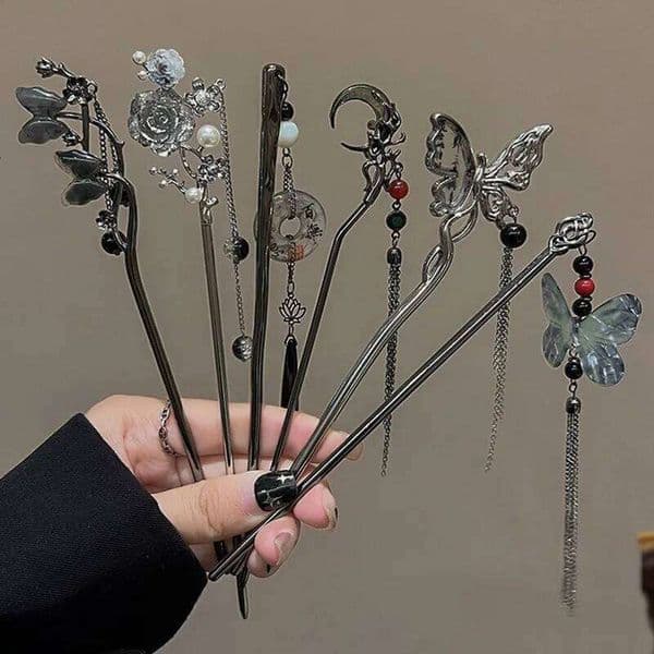 1pc Chinese Elegant Women's Accessory Metal Tassel Retro Hanfu Long Skirt Daily Matching Gift Girl Needles Hair Stick
