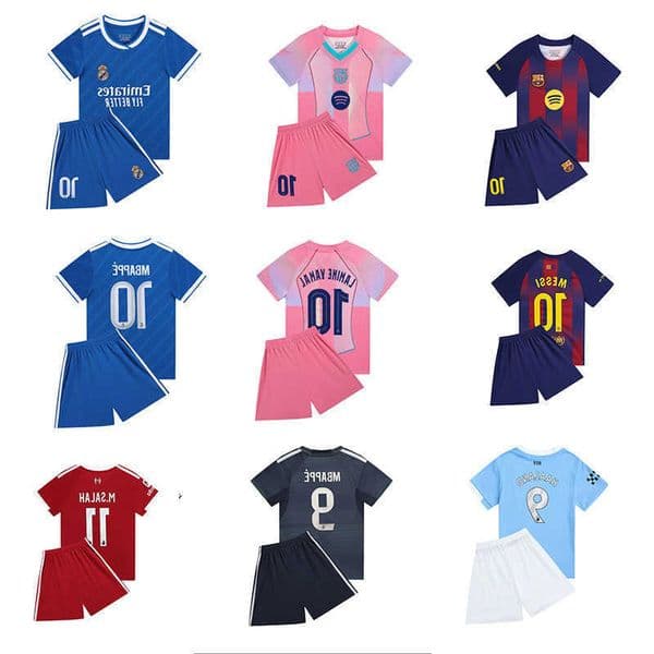 2526 No 10 Childrens Football Uniform Set Riyadh Primary and Middle School Student Sportswear Messi L260606