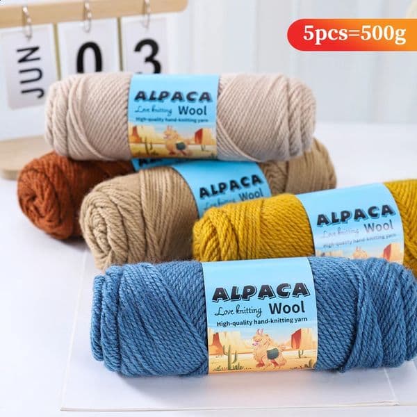 500g of Alpaca Yarn with 5 Skeins Included Coarse Wool 245 Needles HandKnittingD IYM aterialY arnY arnf orK nittingS weatersT hisY arnC anB eU sedt oM akeW o 260605