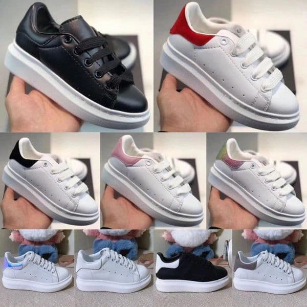Kids Shoes Leather Boys Girls Platform Sneakers Toddlers Children Black White Oversized Espadrilles Luxury Flats Casual Trainers Red Mujg