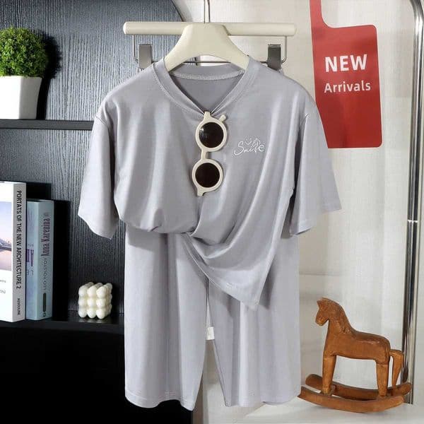 Childrens Lyocell 2PCS Thin Hewear Clothes Summer Kids Air Conditioning Mid-length Sle TopsLong Pants Pajamas Set J260606