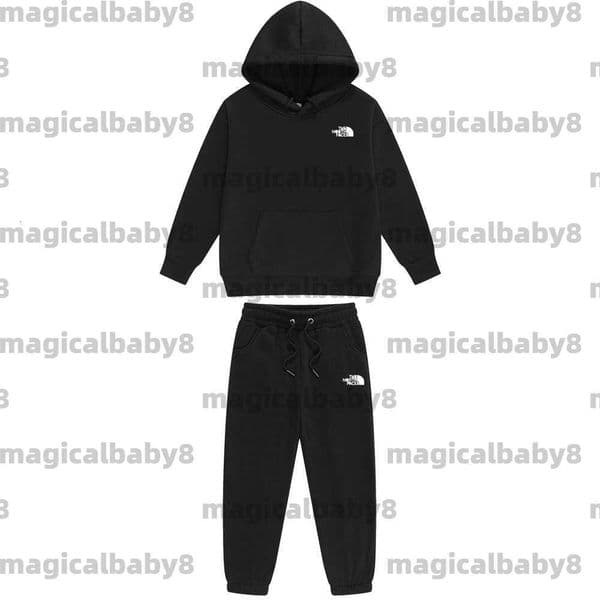 Fleece Winter Outfit Designer Children Toddler Gray Hoodies Pullover Sweatshirt Pants Brand Tracksuit Set Kids Boy Girl Warm Sweatsuits Y260605