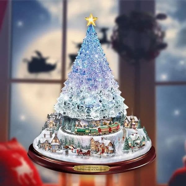 2026 Christmas Decorations Tree Rotating Sculpture Train Paste Window perfume Stickers Winter cologne Home Decoration Free Shipping 27