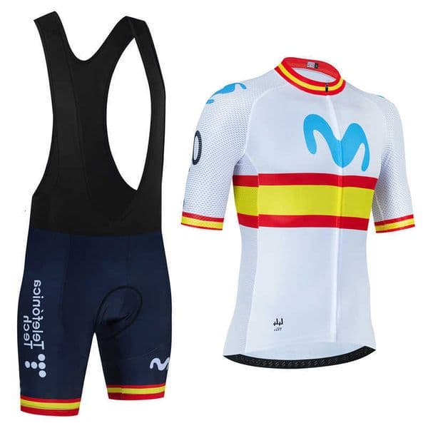 Short Movistar Set Cycling Jersey Sleeve Spain Men Anti-UV Bike Sportswear Team Summer Bicycle Clothing Maillot Ciclismo Hombre.R260606