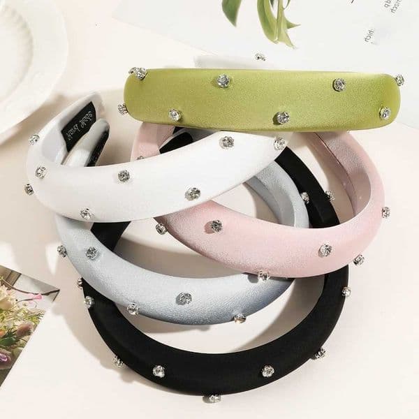 Hoop Water Hair Diamond Sponge Sparkling Solid Color Wash Face Headband High Cranial Crest Ornament Korean Hairband H260606
