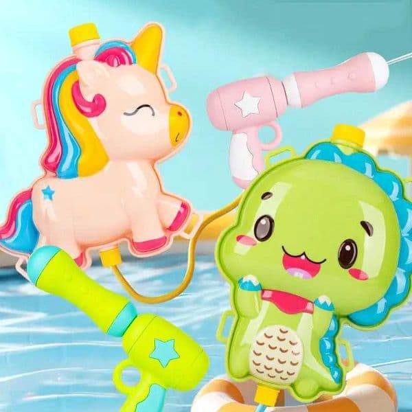 Childrens Backpack 2000ml Water Gun Pull Type Large Capacity Storage Summer Funny Parent Interactive Cartoon Backpack Water Gun T260602