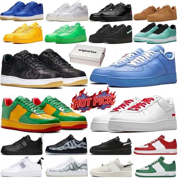 Designer af1s Casual shoes airforc one forc1 men Triple women black white blue pink silk Brown Leather Style Outdoor Classic Business Daily Outfit Festival eur36-45