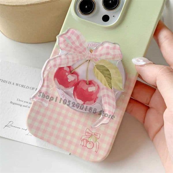 Korean Cute Bowknot Magnetic Holder Phone Grip Tok Griptok Phone Stand Phone Holder port For iPhone 16 Pad Smart Tok J260606