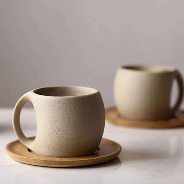 Vintage Ceramic Saucer 220ml Breakfast Milk Oat Drink Mug Exquisite Afternoon Tea Coffee Cup Birthday 26W0606