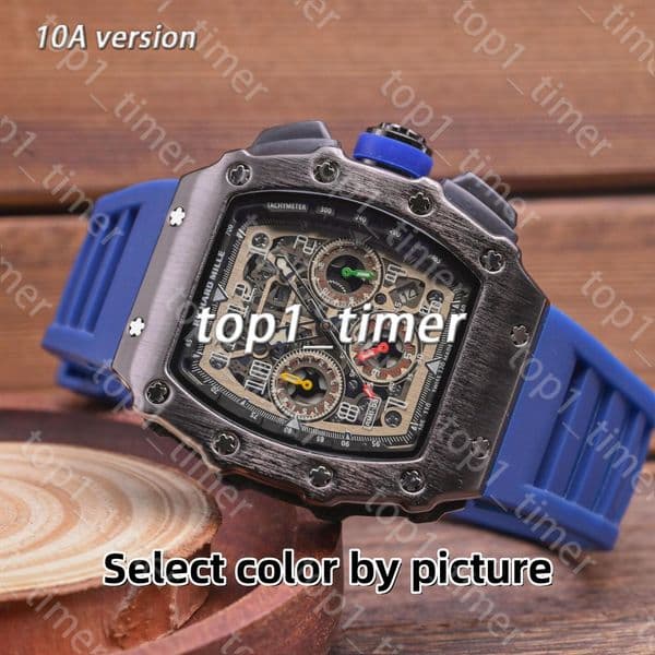 2026 10A Mens Designer Richaity Millieity Watch Rubber Strap Luxury Richaly Milles Watch Man Watch Woman Top Quality Chronograph Quartz Automatic Watch Box 991