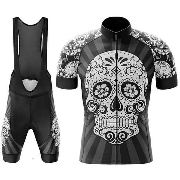 Skeleton 2026 Summer Team Men Short Sleeve Cycling Jersey Set MTB Maillot Ropa Ciclismo Bicycle Wear Breathable Cycling Clothing.R260606
