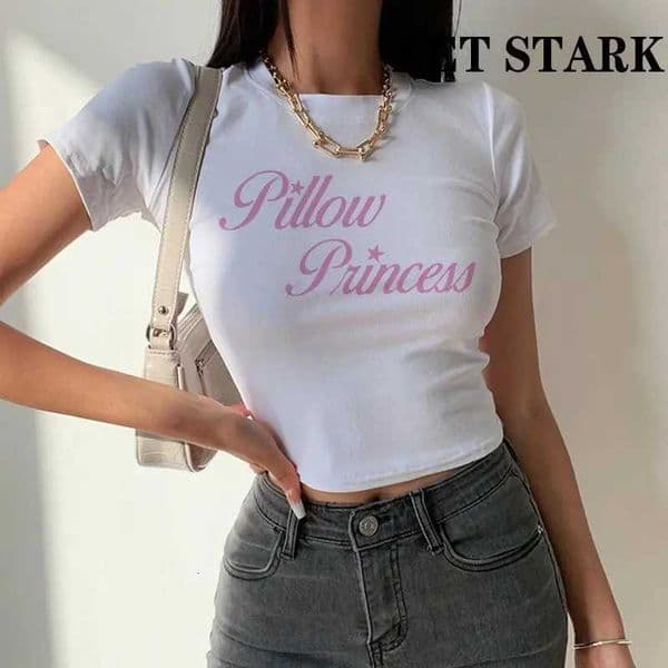 Retro Letter Gothic T-shirt High Womens Street Sexy Tees Harajuku Crop Top Short Sleeve Top Fairy Grunge Skinny Top Y2k Clothes X260606