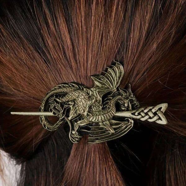 1PC Punk-style Vintage Viking Flying Dragon Alloy Hairpin Music Festival Party Role-playing Fashionable Personalized Headwear