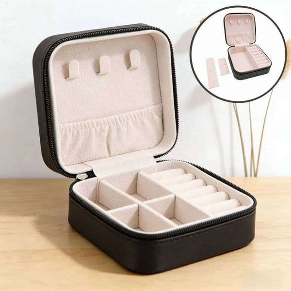 Portable Travel Jewelry Organizer Small Leather Case Ladies Necklace Rings Earrings Bracelet Durable Keep Neat Gift Storage Box 26Y0606