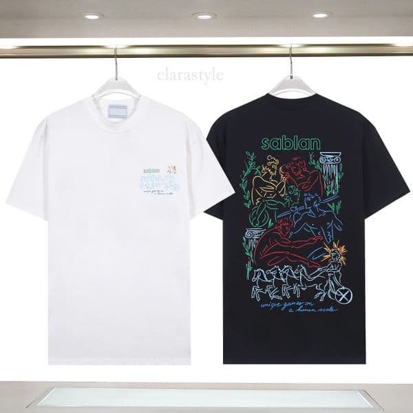 Casablancoshirt Men's T Shirts Designer Tennis Club Icon Graphic Tee Casalys Blanca Tshirt Quality Cotton Shirt Tops Shirt Classic Breathable Casasly Tees 195