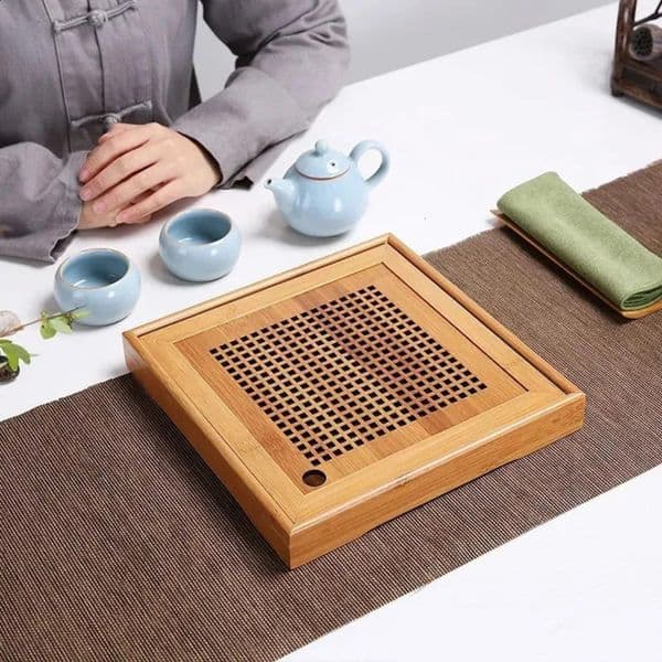 2026 Chinese Room Ceremony Tool Solid Wood Tea Tray Drainage Water cologne Storage Kung Fu perfume Set Drawer Board Table Free Shipping 16 28