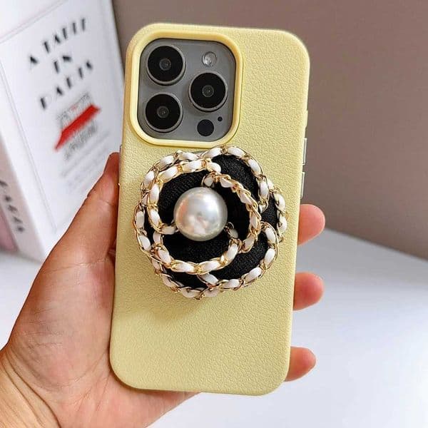 Pearl flowers Magnetic suction bracket Case for iPhone 17 16 15 14 Phone Cover 17 16 15 14 13 Pro MAX soft Shockproof Back Funda J260606