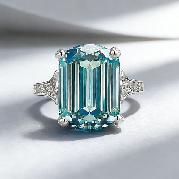 10*14mm Cushion Green Tourmaline Ring S925 Sterling Silver Luxury Big Gemstone Women Fine Jewelry Ring