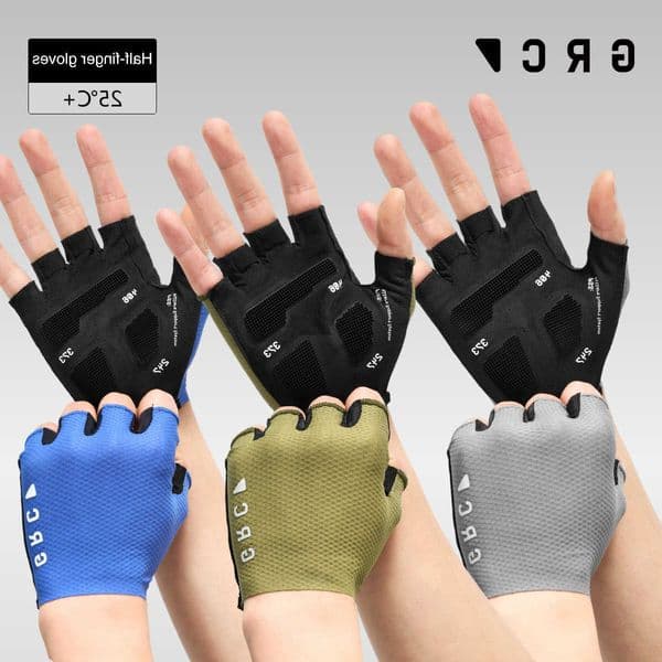 Gloves GRC Cycling Half Shock-Absorbing Finger Breathable Summer Bike Gloves for MTB Road Bicycle Anti-Slip Sports Riding Glov C260606