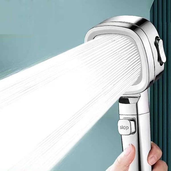 Shower with New Head High Pressure Stop Button 3 Modes Adjustable Water Saving Nozzle Rainfall Showerhead Bathroom Accessories C260606