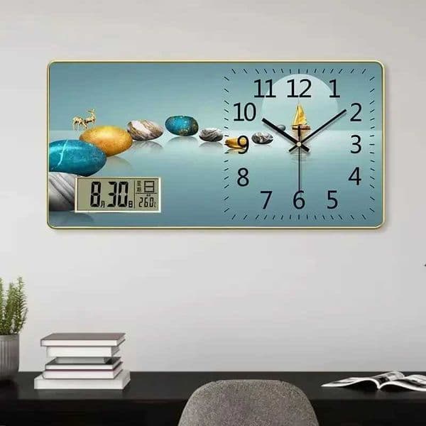 Porcelain Large Wall Clock Crystal Painting Modern Clocks Decor Luxury Art Hanging Watch Living Ro He Decoration 4080cm J260606