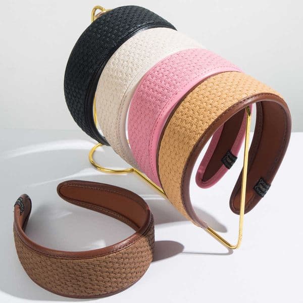 leather Light luxury womens PU headband wide-edged hand-woven hairband high-end womens hair accessories H260606