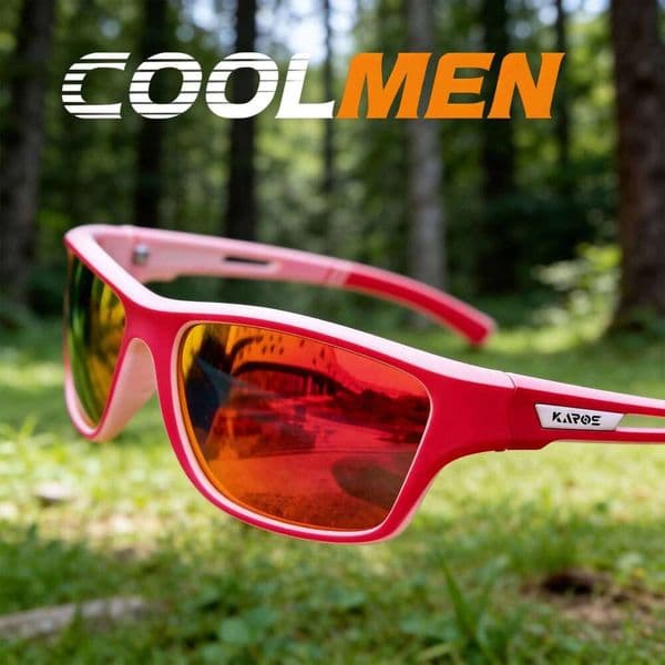 COOLMEN Colorful Sport Polarized Sun Glasses Goggles UV400 Windproof Sunglasses For Men Women Retro De Sol Masculino W260606