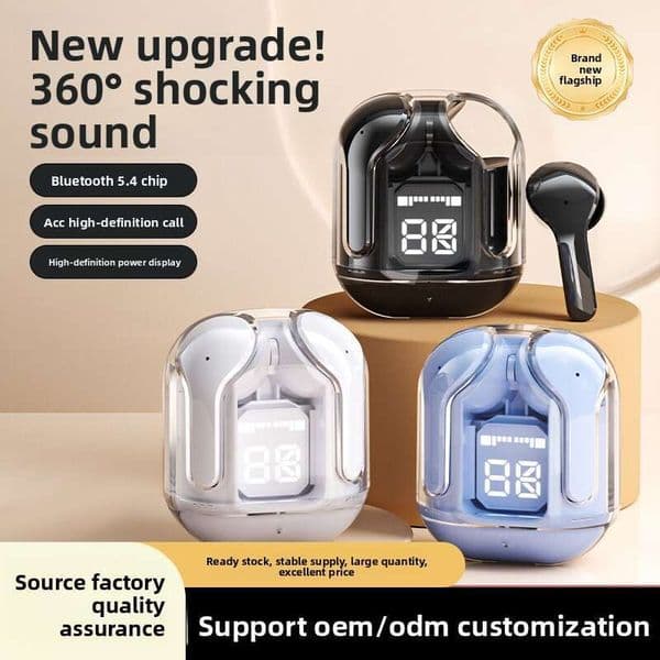 JIKEJIANG Open Ear Bluetooth Earbuds, Digital LED Display, ANC Active Noise Cancellation, Long Playtime Wireless Headphones, All-Day Comfort Open-Ear Earphones