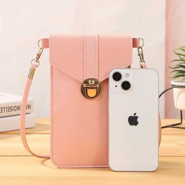 Designer PU Slim Leather Mobile Phe Bag Functial Touch Screen Shoder Bag Mti Pocket Crossbody Cellphe Wallet Wen Fem J260606