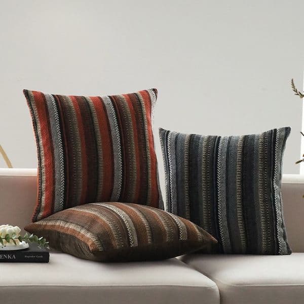 Premium Boho Stripe Cushion Cover Luxury Geometric Throw Pillow Case Vintage Decorative Pillowcase for Sofa Couch Home Decor 45x45cm