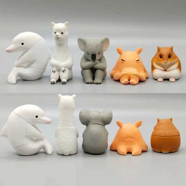In Stock Gashapon Animals In Waiting Series 12 Sitting Dolphin Alpaca Hamster Action Figure Collection Decorations Gifts L260606ICN1