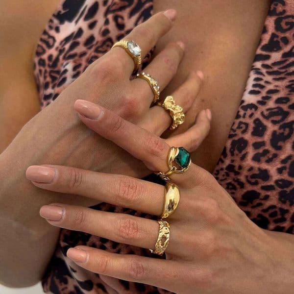 Ingemark 6Pcs/Set Punk Creative Open Rings for Women Wed Bridal Goth Geometric Rhinestone Knuckle Ring Couple Jewelry Gift New