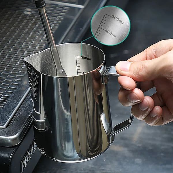 Coffee Milk Frothing Jug Latte Art Milk Frother Pitcher Stainless Steel Measurement Jug Espresso Barista Tool Coffee Accessories 260605